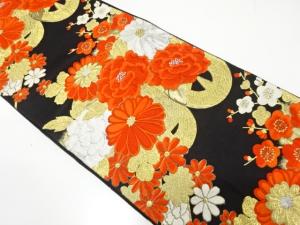 アンティーク　菊に梅・花車模様織り出し袋帯（着用可）